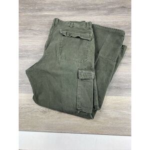 VF Imagewear Size 40 (38)X 30 Olive Green Pants Double Knee Work Duck Canvas 238